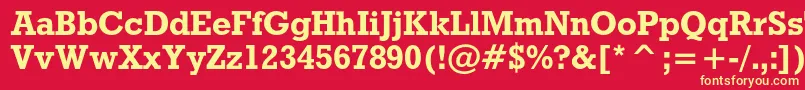 RodeocBold Font – Yellow Fonts on Red Background