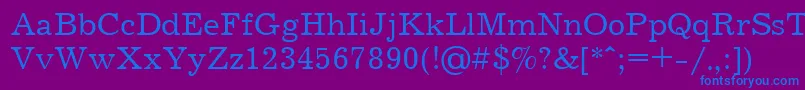 フォントJournalctt – 紫色の背景に青い文字