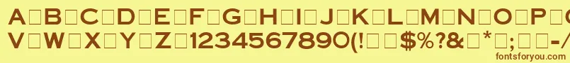 DeicesEngravedCapsSsi-fontti – ruskeat fontit keltaisella taustalla