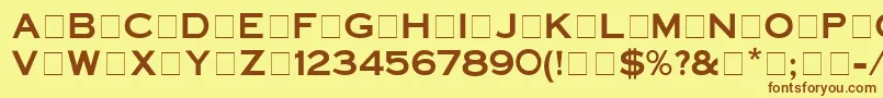Шрифт DeicesEngravedCapsSsi – коричневые шрифты на жёлтом фоне