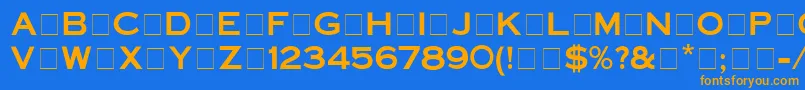 DeicesEngravedCapsSsi Font – Orange Fonts on Blue Background