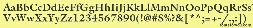 GalliardstdBold Font – Black Fonts on Yellow Background