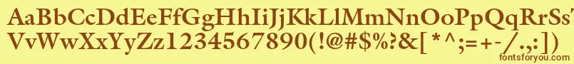 Шрифт GalliardstdBold – коричневые шрифты на жёлтом фоне