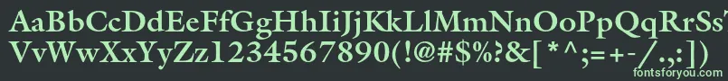 GalliardstdBold Font – Green Fonts on Black Background