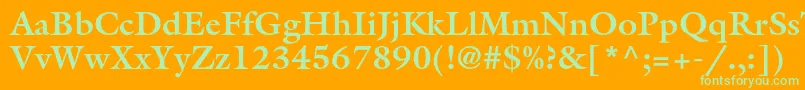 GalliardstdBold Font – Green Fonts on Orange Background