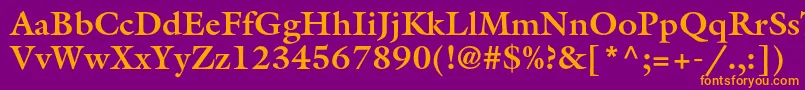 GalliardstdBold Font – Orange Fonts on Purple Background