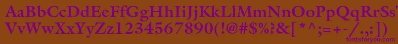 GalliardstdBold Font – Purple Fonts on Brown Background