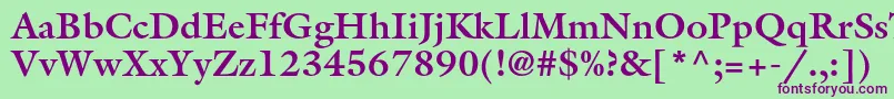 GalliardstdBold Font – Purple Fonts on Green Background