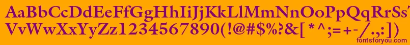 GalliardstdBold Font – Purple Fonts on Orange Background