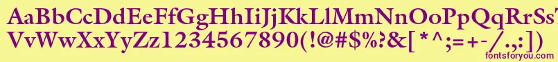 GalliardstdBold Font – Purple Fonts on Yellow Background