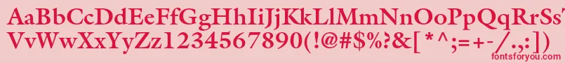 GalliardstdBold Font – Red Fonts on Pink Background