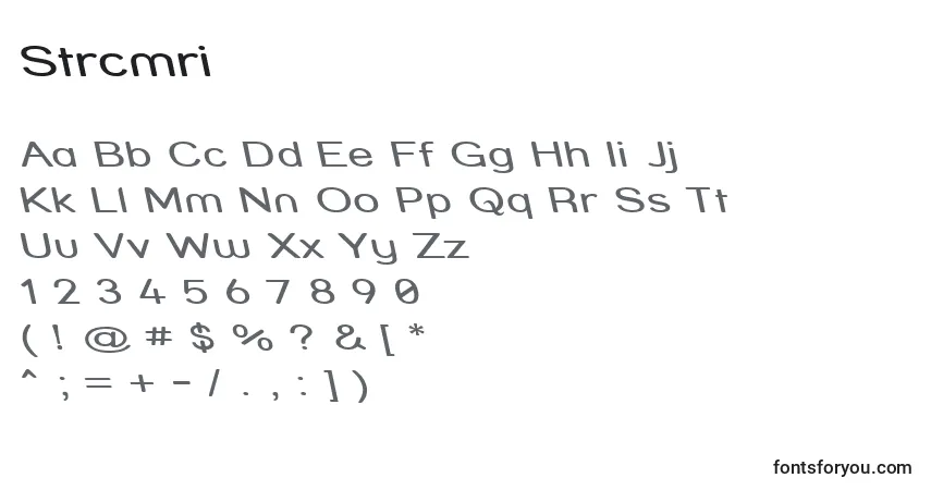 Strcmri-fontti – aakkoset, numerot, erikoismerkit