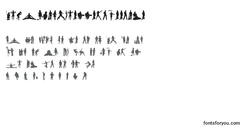 Czcionka HumanSilhouettesFreeFive – alfabet, cyfry, specjalne znaki