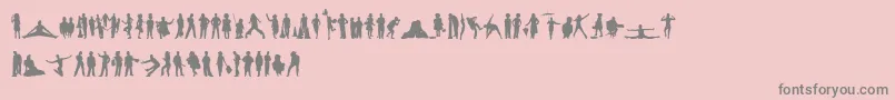 HumanSilhouettesFreeFive Font – Gray Fonts on Pink Background