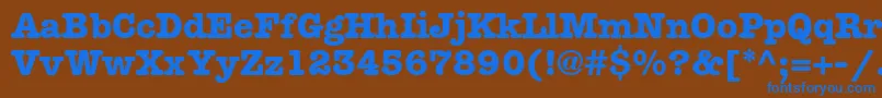 KeyboardSsiBold Font – Blue Fonts on Brown Background