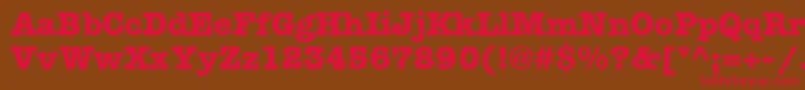 KeyboardSsiBold-fontti – punaiset fontit ruskealla taustalla