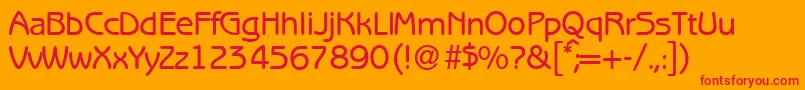 B691SansMediumRegular Font – Red Fonts on Orange Background