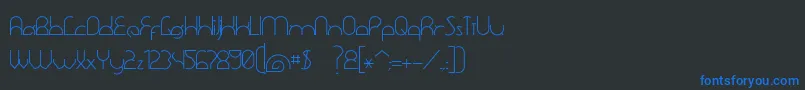 フォントDawnerLight – 黒い背景に青い文字