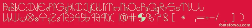 フォントNightsOut – 赤い背景に緑の文字