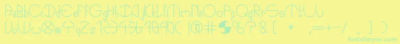 NightsOut Font – Green Fonts on Yellow Background