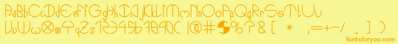 NightsOut Font – Orange Fonts on Yellow Background