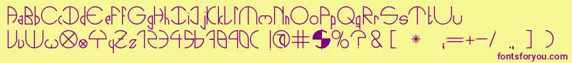 NightsOut Font – Purple Fonts on Yellow Background