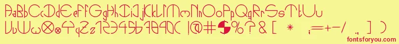 NightsOut Font – Red Fonts on Yellow Background