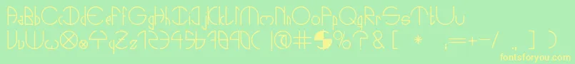 NightsOut Font – Yellow Fonts on Green Background