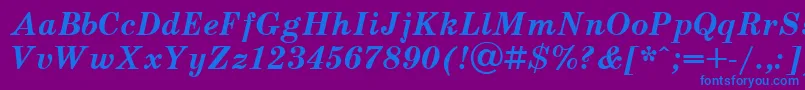 Schoolbook.KzBoldItalic Font – Blue Fonts on Purple Background