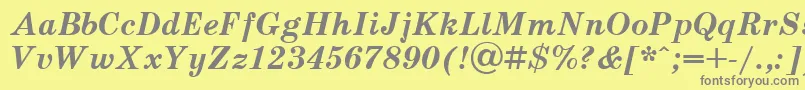 Schoolbook.KzBoldItalic Font – Gray Fonts on Yellow Background