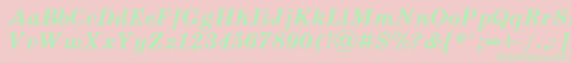 Schoolbook.KzBoldItalic Font – Green Fonts on Pink Background