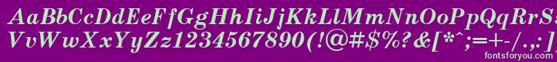 Schoolbook.KzBoldItalic Font – Green Fonts on Purple Background