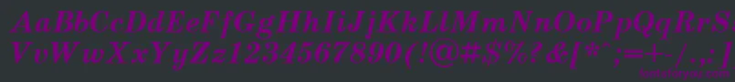 Police Schoolbook.KzBoldItalic – polices violettes sur fond noir