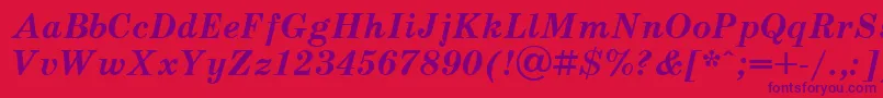 Police Schoolbook.KzBoldItalic – polices violettes sur fond rouge