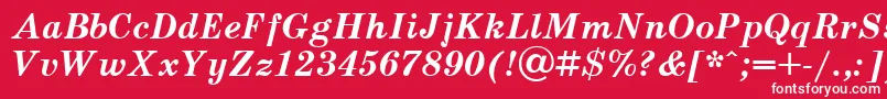 Schoolbook.KzBoldItalic Font – White Fonts on Red Background