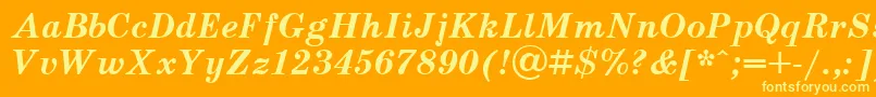 Schoolbook.KzBoldItalic Font – Yellow Fonts on Orange Background