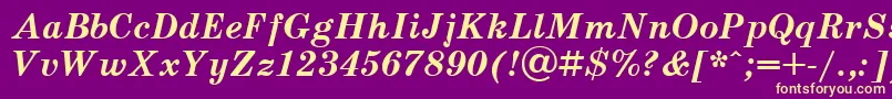 Schoolbook.KzBoldItalic Font – Yellow Fonts on Purple Background