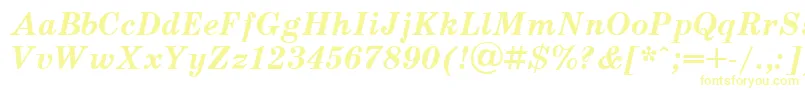 Schoolbook.KzBoldItalic Font – Yellow Fonts on White Background