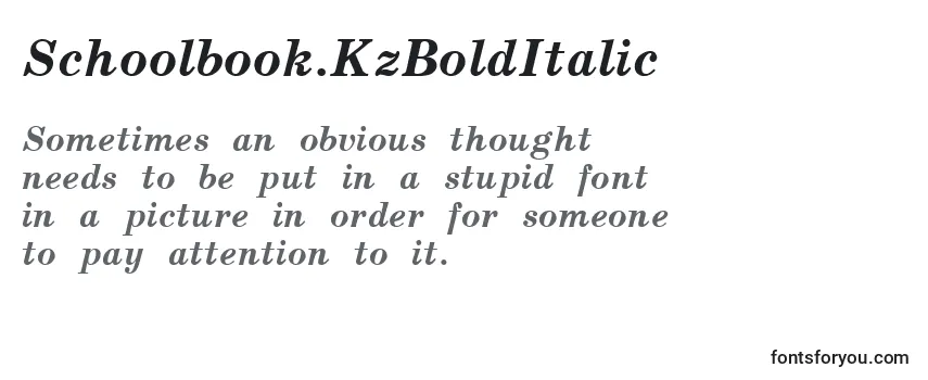 Schoolbook.KzBoldItalic Font