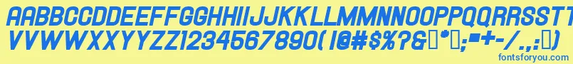 Hallandaleheavyitalic Font – Blue Fonts on Yellow Background