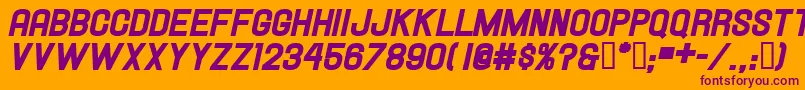 Hallandaleheavyitalic Font – Purple Fonts on Orange Background