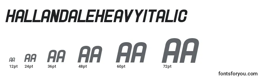Hallandaleheavyitalic Font Sizes