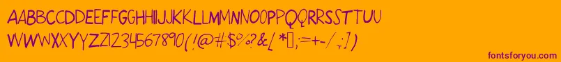 KarmaCycle Font – Purple Fonts on Orange Background