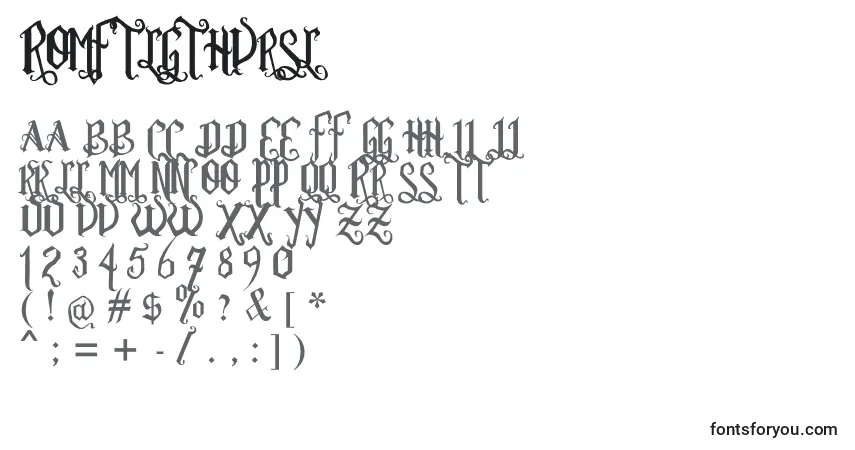 Fuente RomFtlGthVrsl - alfabeto, números, caracteres especiales