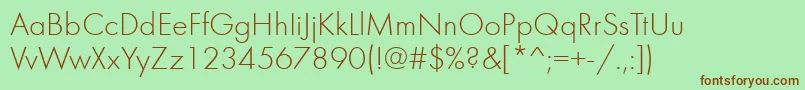 FuturalightcttNormal Font – Brown Fonts on Green Background