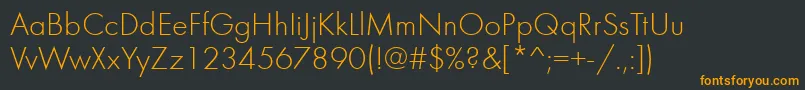 Шрифт FuturalightcttNormal – оранжевые шрифты на чёрном фоне