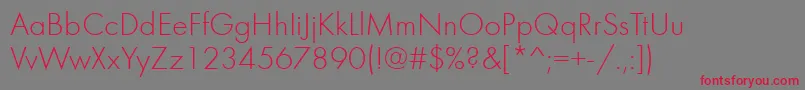 FuturalightcttNormal Font – Red Fonts on Gray Background