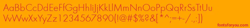 FuturalightcttNormal Font – Red Fonts on Orange Background