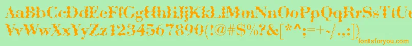 AbctechBodoniWave Font – Orange Fonts on Green Background