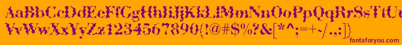 AbctechBodoniWave Font – Purple Fonts on Orange Background